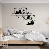 Autocolant de perete din bambus panda dormit Urs junglă Animal crengă Decal dormitor living Decor vinil Decor camera copiilor