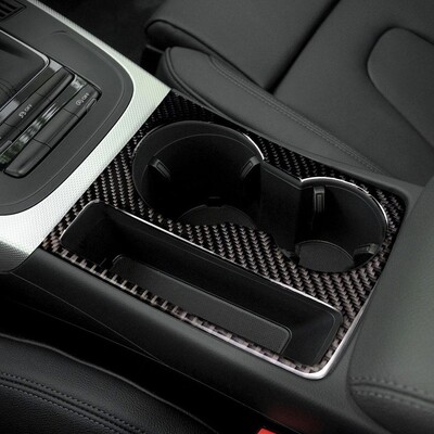 За Audi A5 A4 B8 2009-2015 Въглеродни влакна, централна конзола, държач за чаша за вода, капак, тапицерия, капак на автомобила, интериорни аксесоари