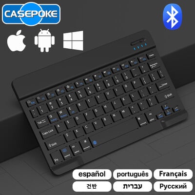 CASEPOKE priekš iPad Xiaomi Samsung Huawei planšetdatora tālruņa Bluetooth tastatūra un peles mini bezvadu tastatūra Android IOS Windows