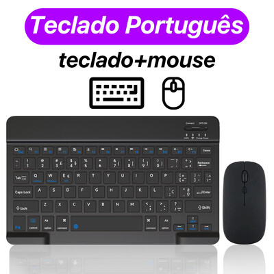 CASEPOKE Για iPad Xiaomi Samsung Huawei Tablet Phone Bluetooth Πληκτρολόγιο και ποντίκι Mini Ασύρματο πληκτρολόγιο Android IOS Windows