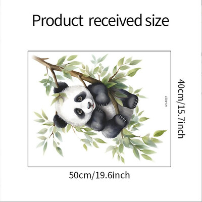 Autocolante de perete cu ramură de desene animate cu panda pentru dormitorul copiilor, camera copiilor, decorarea casei, auto-adezive, tapet pentru decorarea casei