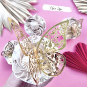 12 τμχ Gold Butterfly Cake Topper DIY Διακόσμηση σπιτιού Προσομοίωση μεταλλική υφή Κούφια πεταλούδες Χειροτεχνία γάμου Διακόσμηση πάρτι