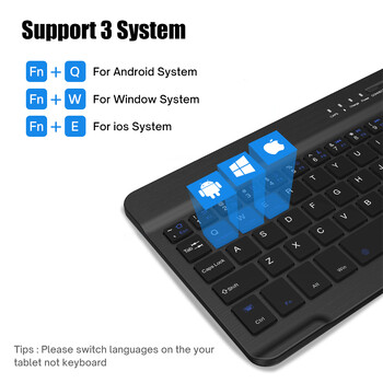 Безжична клавиатура за таблет за iOS Android Windows за iPad Samsung Xiaomi Huawei Teclado Bluetooth-съвместима клавиатура и мишка