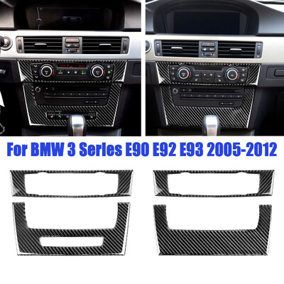 BMW E90-hez E92 E93 3-as sorozat tartozékai autóbelső Valódi szénszálas klíma CD-konzol panel borító díszítő autó stílus