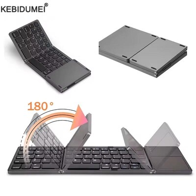 Tastatură Bluetooth pliabilă cu touchpad pentru IOS Android Windows Office Mini tastatură fără fir Stocare Trei sisteme Universal