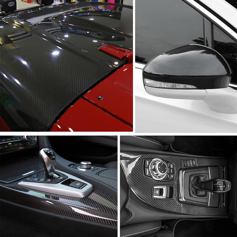Magasfényű 6D szénszálas vinil fólia fólia autós matricák védőmatricák autós motorkerékpár laptop bőréhez telefon borító kiegészítők