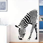 Simulirajte crno-bijele zebra umjetničke zidne naljepnice koje se mogu ukloniti za spavaću sobu, dnevni boravak, foaje, pozadinska dekoracija zidne naljepnice
