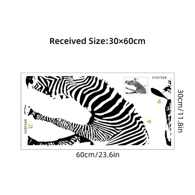 Simulirajte crno-bijele zebra umjetničke zidne naljepnice koje se mogu ukloniti za spavaću sobu, dnevni boravak, foaje, pozadinska dekoracija zidne naljepnice