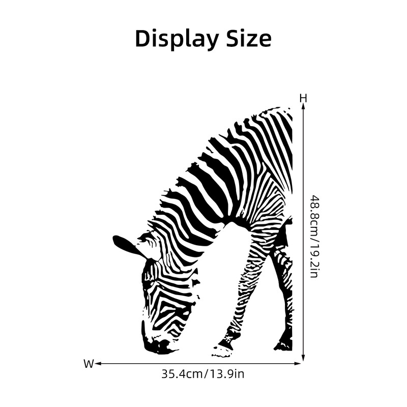 Simulirajte crno-bijele zebra umjetničke zidne naljepnice koje se mogu ukloniti za spavaću sobu, dnevni boravak, foaje, pozadinska dekoracija zidne naljepnice