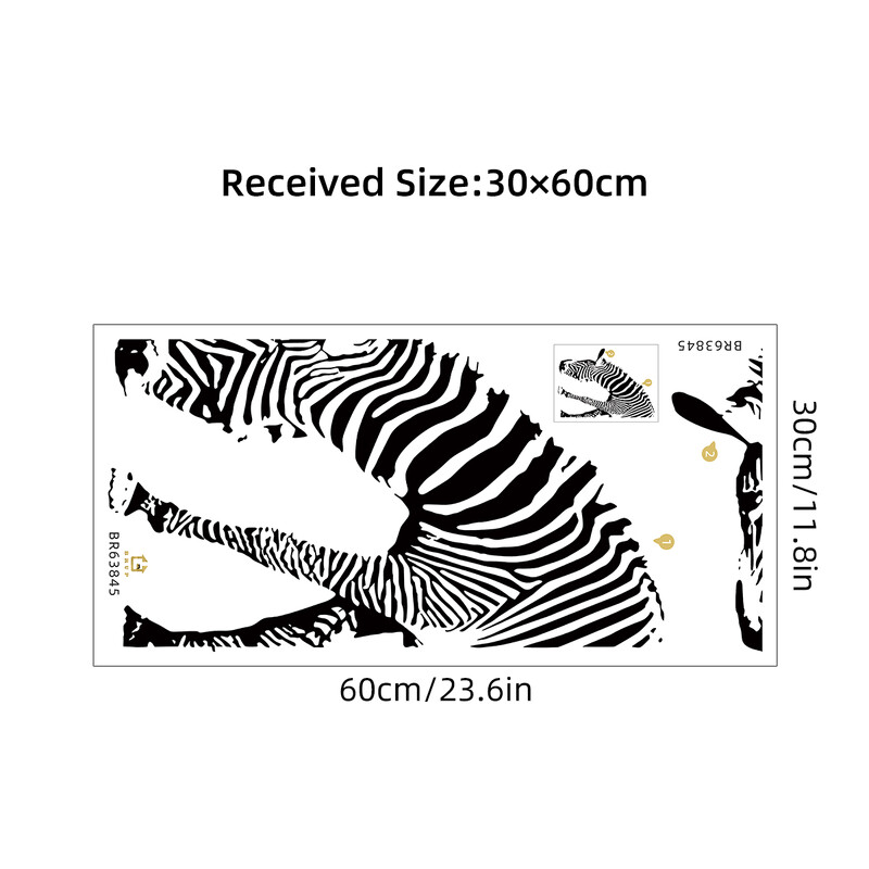 Simulirajte crno-bijele zebra umjetničke zidne naljepnice koje se mogu ukloniti za spavaću sobu, dnevni boravak, foaje, pozadinska dekoracija zidne naljepnice