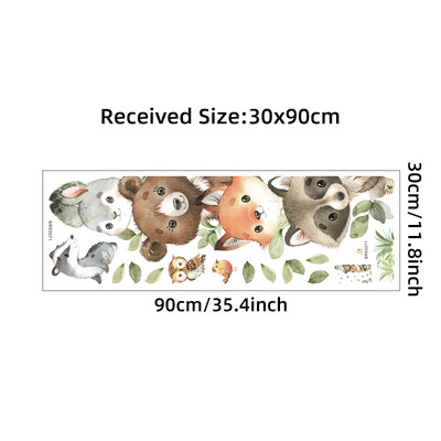 1vnt mielas animacinio filmo zondas, sukrautas sėdimas mažų gyvūnų sienų lipdukai, skirti vaikų kambariui miegamojo namų dekoravimui sienų dekoras