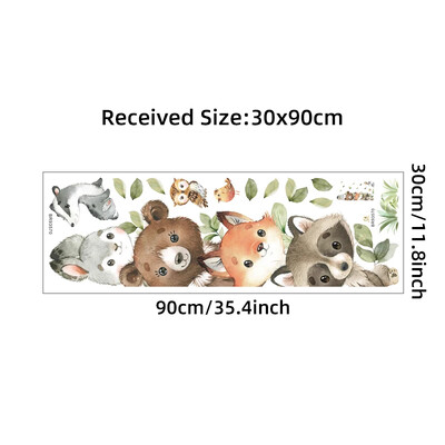1vnt mielas animacinio filmo zondas, sukrautas sėdimas mažų gyvūnų sienų lipdukai, skirti vaikų kambariui miegamojo namų dekoravimui sienų dekoras