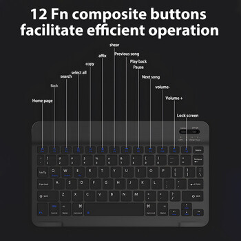 CASEPOKE 10 ιντσών ασύρματο πληκτρολόγιο Bluetooth για Samsung Xiaomi Apple Tablet πληκτρολόγιο και ποντίκι Android IOS Windows