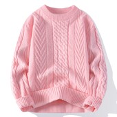 Férfi Fehér O-galléros Pulóverek Ruhák Téli Vintage Pulóver Férfi Kabátok Tömör csíkos Pulóver Férfi garbó őszi új 4XL-M