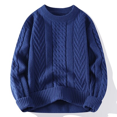 Férfi Fehér O-galléros Pulóverek Ruhák Téli Vintage Pulóver Férfi Kabátok Tömör csíkos Pulóver Férfi garbó őszi új 4XL-M