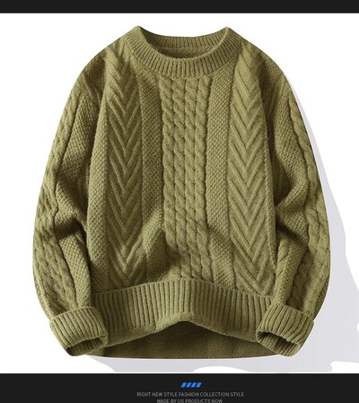 Férfi Fehér O-galléros Pulóverek Ruhák Téli Vintage Pulóver Férfi Kabátok Tömör csíkos Pulóver Férfi garbó őszi új 4XL-M