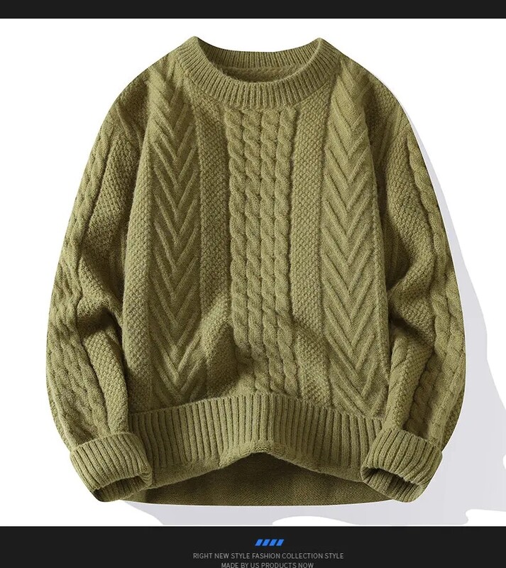 Férfi Fehér O-galléros Pulóverek Ruhák Téli Vintage Pulóver Férfi Kabátok Tömör csíkos Pulóver Férfi garbó őszi új 4XL-M