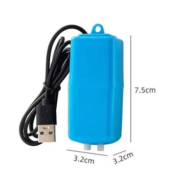 Mini USB Aquarium Air Pump with Air Stone Αθόρυβη αντλία εξοικονόμησης ενέργειας οξυγόνο Αερόσυμπιεστής Ενυδρείο Φίλτρο δεξαμενής ψαρέματος