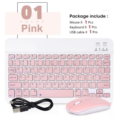 Mini mouse wireless Bluetooth 10 inch BT tastatură spaniolă pentru iPad 10th Air 2 generație telefon tabletă portabilă pentru Huawei Android