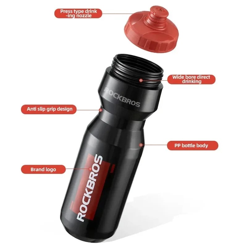 Fľaša na vodu ROCKBROS 750 ml, cyklistická fľaša na vodu, vonkajšia športová, cestovateľská, voľnočasová, prenosná kanvica, fľaša na vodu, riad