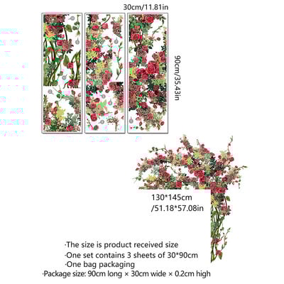 Rózsabokor falmatrica nappali dekorációhoz virág tapéta hálószoba öntapadós háttérmatricák otthoni kellékek