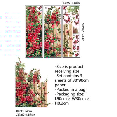 Rózsabokor falmatrica nappali dekorációhoz virág tapéta hálószoba öntapadós háttérmatricák otthoni kellékek