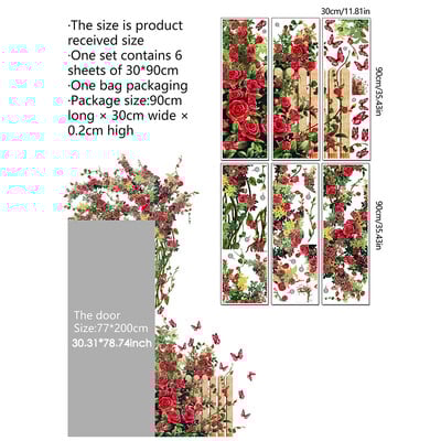 Rózsabokor falmatrica nappali dekorációhoz virág tapéta hálószoba öntapadós háttérmatricák otthoni kellékek
