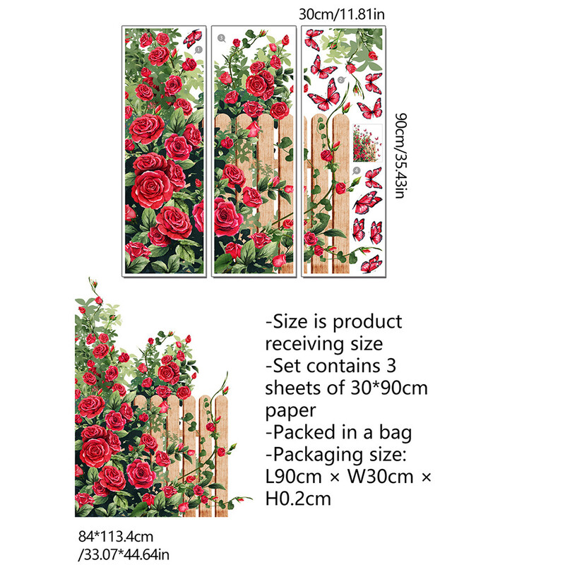 Rózsabokor falmatrica nappali dekorációhoz virág tapéta hálószoba öntapadós háttérmatricák otthoni kellékek