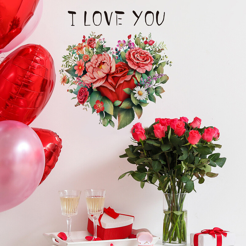 Rózsabokor falmatrica nappali dekorációhoz virág tapéta hálószoba öntapadós háttérmatricák otthoni kellékek