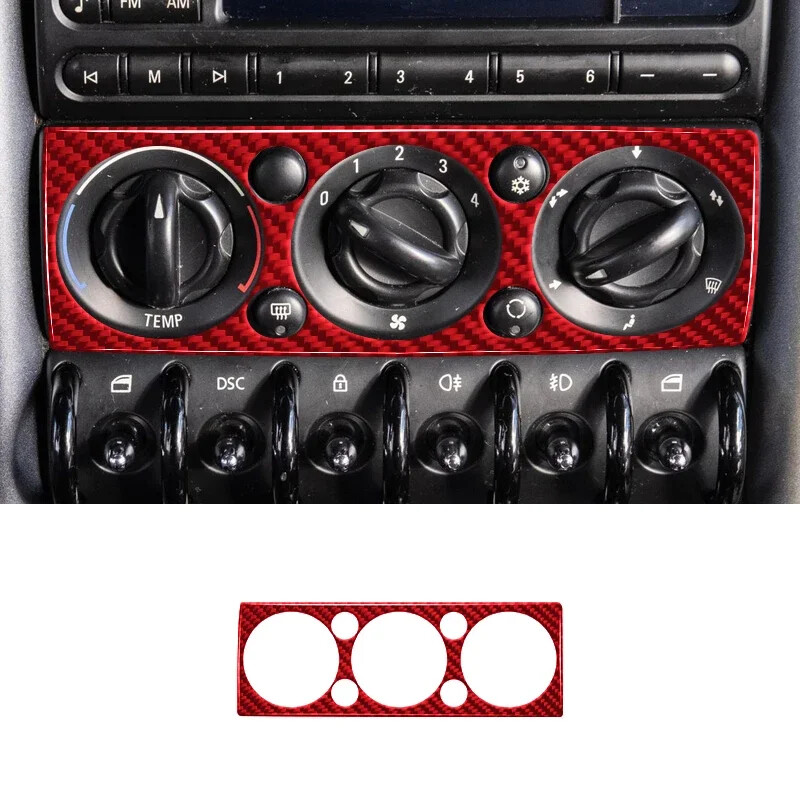 Αυτοκόλλητο για Mini Cooper Hatch For R50 R53 2001-2006 Πίνακας ελέγχου κλιματισμού CarbonFiber AC Διακοσμητικά αξεσουάρ εσωτερικού αυτοκινήτου