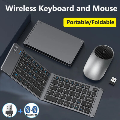 Sklopiva tipkovnica i miš 2.4G mini tipkovnica Bluetooth bežična prijenosna Silm sklopiva tipkovnica za putno računalo PC iPad