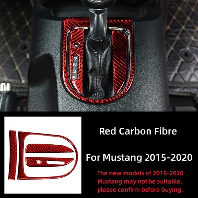 Pre Ford Mustang GT 2015-2021 Príslušenstvo z uhlíkových vlákien Interiér auta Kryt panela radiacej páky, obloženie, rám Dekoratívna súprava, nálepka