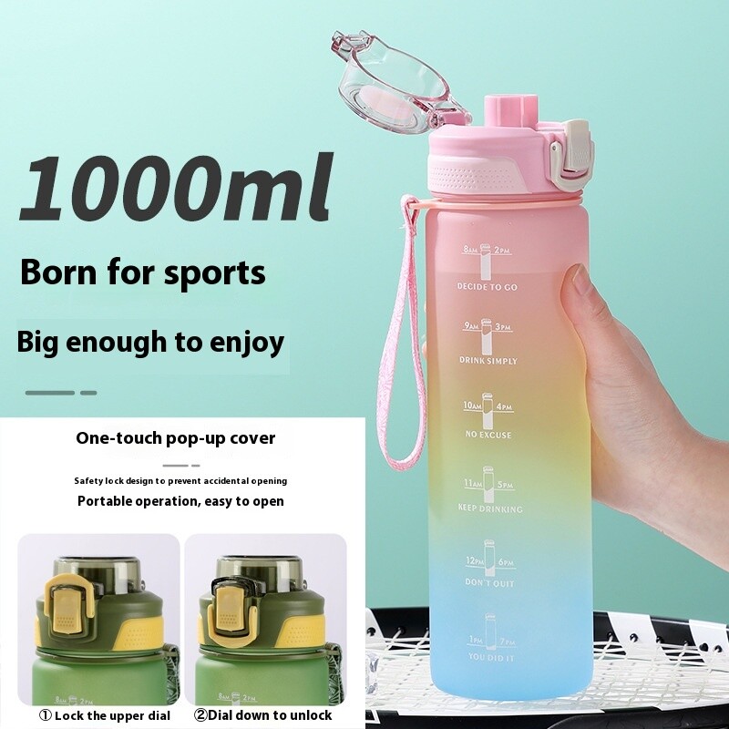 Cyklistická fľaša na vodu Pink Squirrel 1000ML, materiál PP, fľaše na vodu na bicykel, športový pohár na nápoje na bicykel, vysoká kvalita