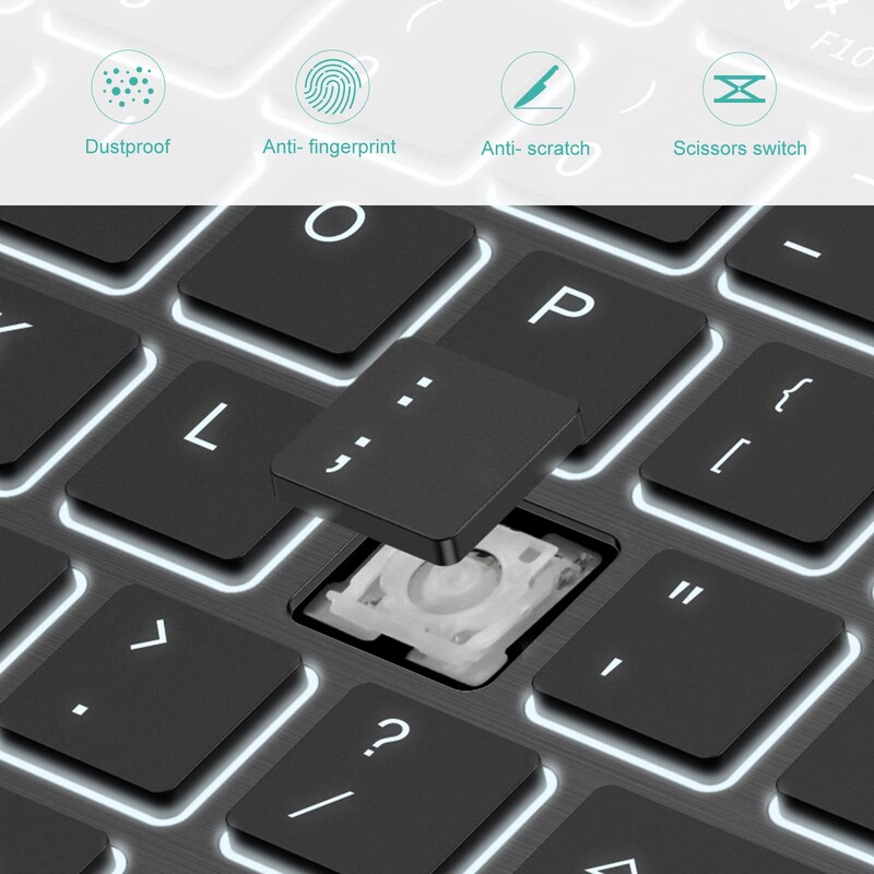 10 colių apšvietimas, skirtas iPad klaviatūrai ir pelei, foniniam apšvietimui Bluetooth klaviatūra, skirta IOS Android Windows belaidei klaviatūrai ir pelei