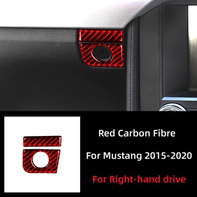 Pre Ford Mustang GT 2015-2021 Autodoplnky Karbónové vlákno Interiér Automobilový úložný box Kryt panela spínačov Obloženie Nálepky