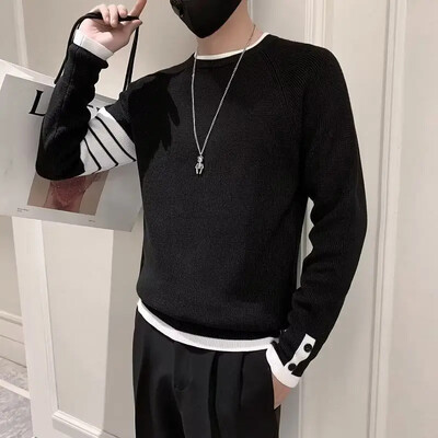 Muška odjeća Zeleni puloveri na pruge Pleteni pulover Muški spoj Ležerni 90-ih Vintage Stara vuna Proljeće Jesen Sheap Jeftini V Majice A