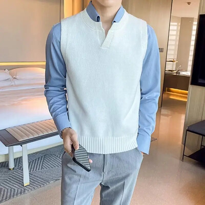 Muška odjeća Zeleni puloveri na pruge Pleteni pulover Muški spoj Ležerni 90-ih Vintage Stara vuna Proljeće Jesen Sheap Jeftini V Majice A