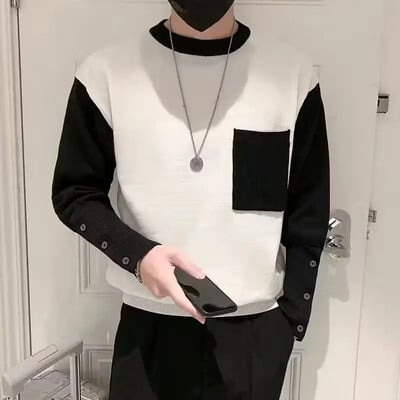 Muška odjeća Zeleni puloveri na pruge Pleteni pulover Muški spoj Ležerni 90-ih Vintage Stara vuna Proljeće Jesen Sheap Jeftini V Majice A