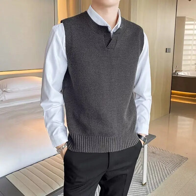 Muška odjeća Zeleni puloveri na pruge Pleteni pulover Muški spoj Ležerni 90-ih Vintage Stara vuna Proljeće Jesen Sheap Jeftini V Majice A