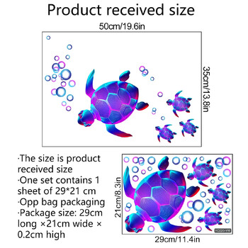 Лилава костенурка Светещи стикери на стената Детски стаи Декорация на спалня Животни Тапети Начало Декор Светещи в тъмното Стикери