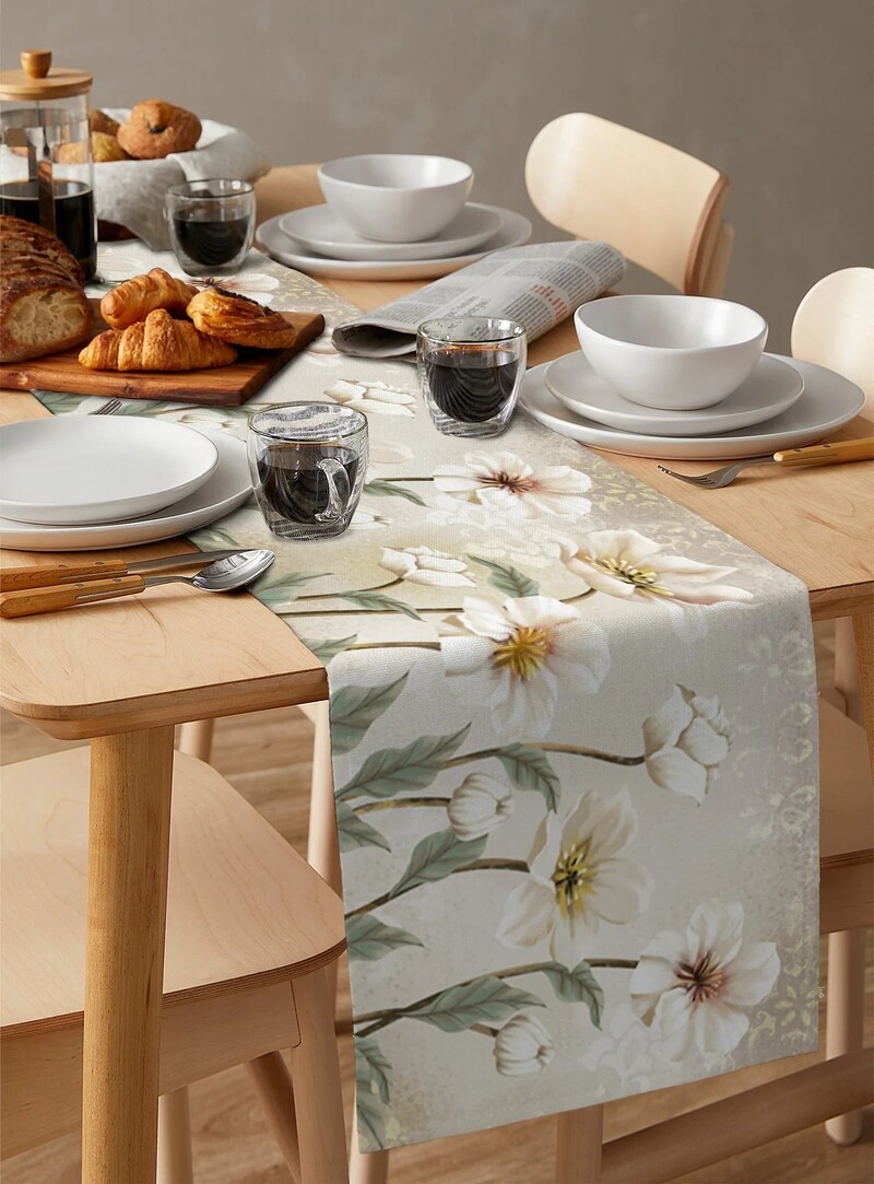 Primăvară Vintage Lalele Flori Lenjerie Runner de masă Vară Floral Comodă Eșarfă Decor de masă Sărbători Nuntă Decor de masă