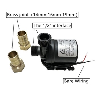 Αντλία νερού 12v Υψηλής πίεσης Ultra Quiet Solar DC 24V Lift 5M 800L/H Brushless Motor Submersible Water Pumps Quick Break Joint