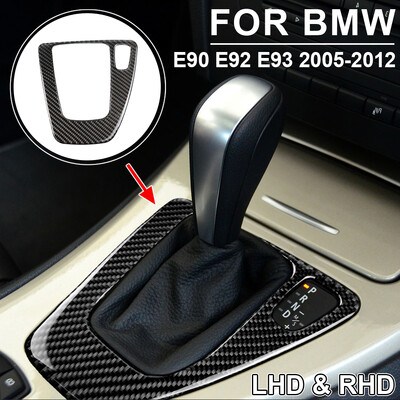 LHD RHD BMW 3-as sorozathoz E90 E92 E93 2005-2012 valódi szénszálas középkonzol sebességváltó keret panel matrica autótartozékok