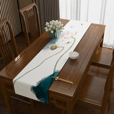 Stalo vėliava Naujas kinų stiliaus kavos audinys arbatos sėdynė ilga juostelė lotoso spausdinimo dekoravimo bėgikas