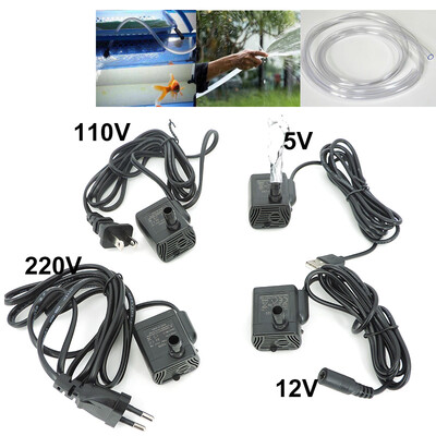 Mini ultra-silențios fără perii AC DC 220v 12V USB Pompă de apă pentru fântână Submersibilă 200-400L/H Lift Aquarium Rezervor de pește circulant