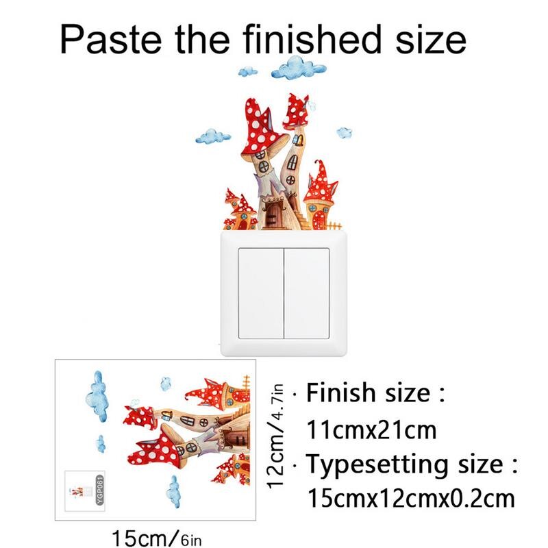 Glow In The Dark matricák falhoz Ragyogó tündér fali matricák Fairy Beauty Glow Gomba matricák Puha világos rajzfilm lányoknak