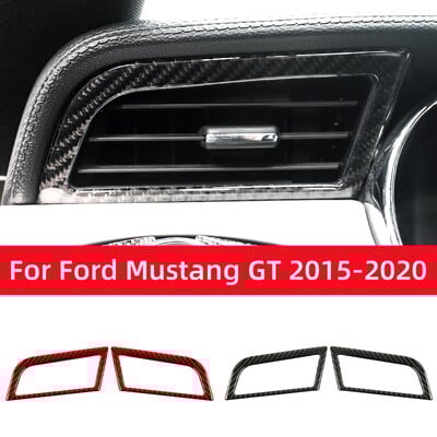 Ford Mustang GT 2015-2021 szénszálas automatikus műszerfalhoz, bal és jobb oldali szellőzőnyílásokhoz Kímélő matricák kerethez, autó belső tartozékaihoz