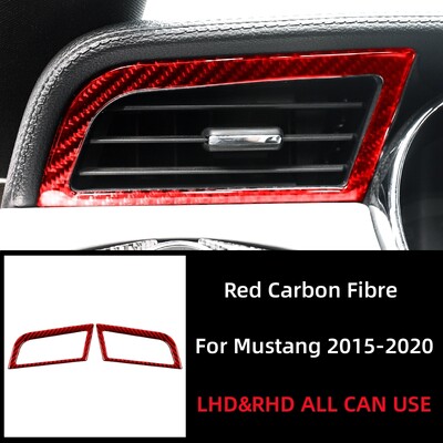 Ford Mustang GT 2015-2021 szénszálas automatikus műszerfalhoz, bal és jobb oldali szellőzőnyílásokhoz Kímélő matricák kerethez, autó belső tartozékaihoz