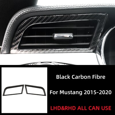 Ford Mustang GT 2015-2021 szénszálas automatikus műszerfalhoz, bal és jobb oldali szellőzőnyílásokhoz Kímélő matricák kerethez, autó belső tartozékaihoz