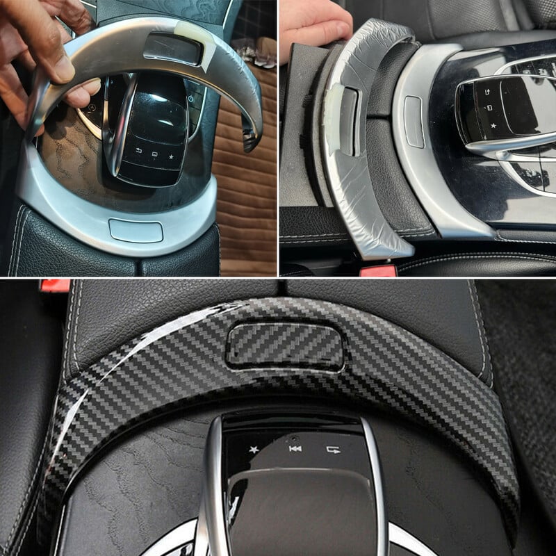 Kryt spínača lakťovej opierky v stredovej konzole z chrómovaného uhlíkového vlákna pre BENZ C GLC W205 W253 C200 C230 GLC300 2056803407
